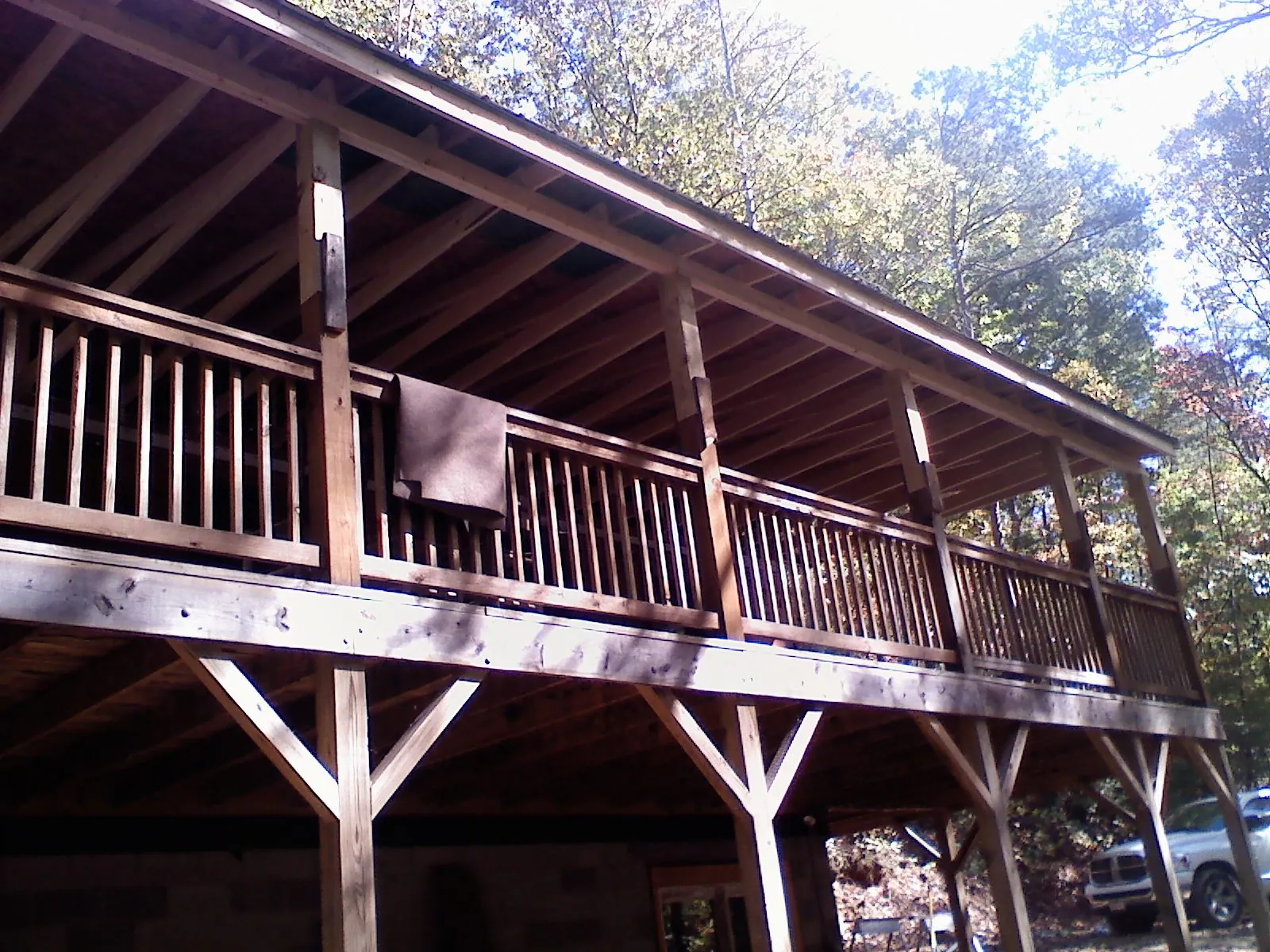 Timber framing under a new elevated porch and deck — Roof Leak Repair in Clawson by Roofing Brothers